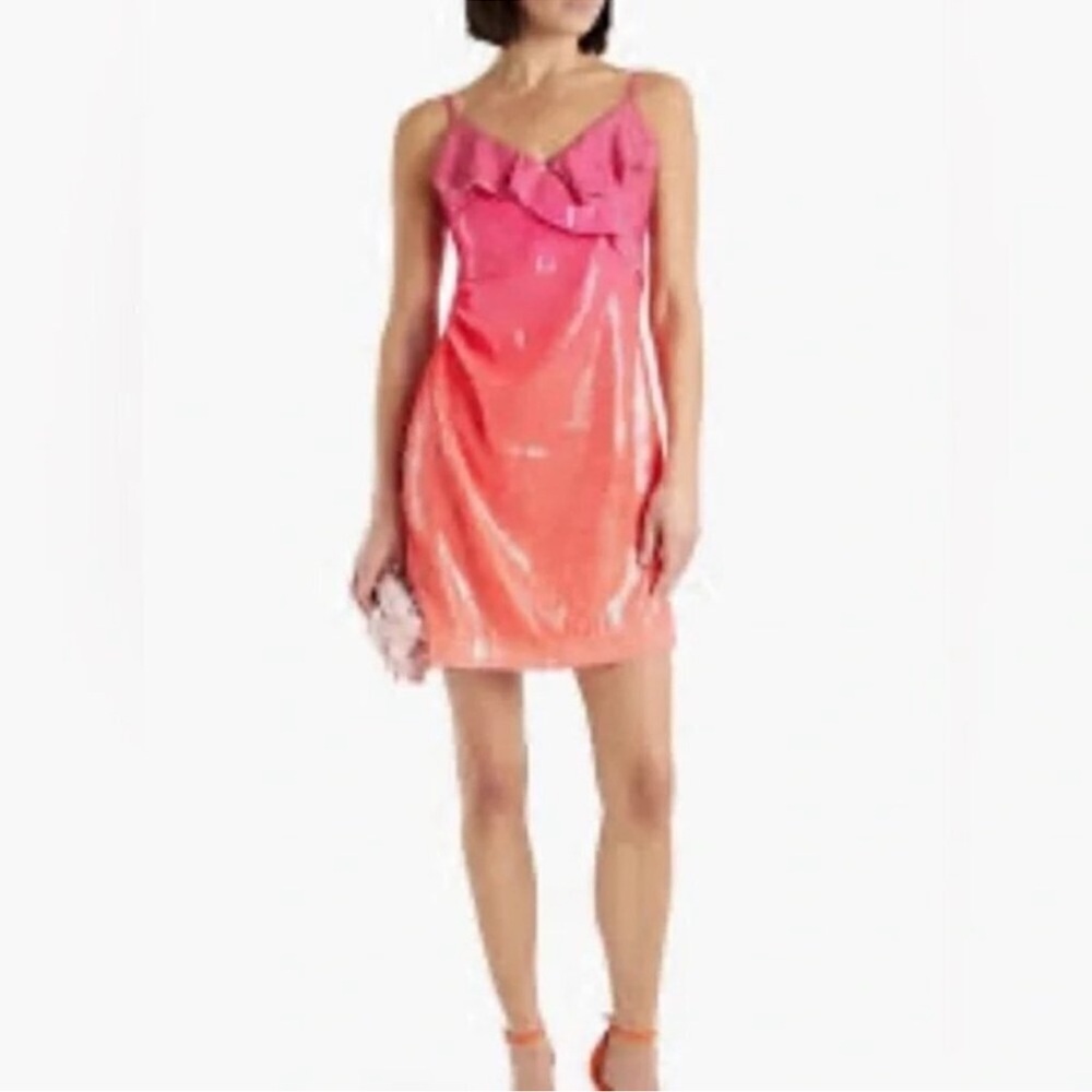 DEREK LAM 10 CROSBY Gigi Cami Mini Dress Peach Ombre Sz 4 NWT
